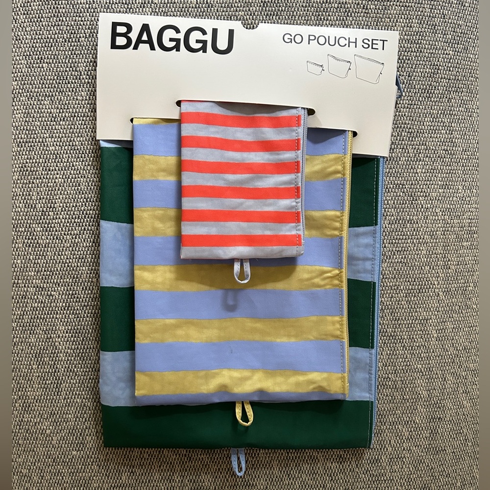 BAGGU Go Pouch Set Painted Stripe